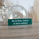 Plaque gravées 2 lignes de couleurs vertes et écriture blanche