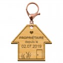 Porte-clé Propriétaire depuis le avec mousqueton de couleur rose métallique