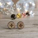 Bouton de manchette fleur de lys personnalisable avec initiales