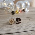 Bouton de manchette fleur de lys couleur cuivre