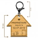 Dimensions du porte-clé Proriétaire depuis le avec mousqueton noir