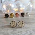 Paire de bouton de manchette sanglier personnalisable en bois