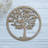 Cercle déco mural arbre de vie prénom personnalisé en bois