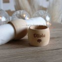 Lot de 2 ronds de serviette en bois personnalisés avec Prénoms