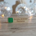 Badge pour Pharmacien personnalisé avec Prénom, Fonction et pictogramme coupe d'Hygie