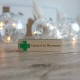 Badge Docteur en Pharmacie avec croix verte transparente