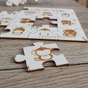 Puzzle bois personnalisé prénom enfant gravé animaux