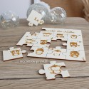 Puzzle nom personnalisé en bois avec animaux