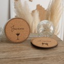 Sous verre liège personnalisable rond 