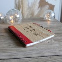 Carnet et stylo personnalisé rouge en bambou