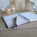 Stylo à bille bleu biodégradable du carnet en bambou personnalisé
