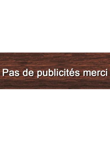 Plaque de boite aux lettres - 6 x 2 cm marron imitation bois