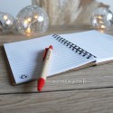 Stylo à bille rouge du carnet bambou personnalisable