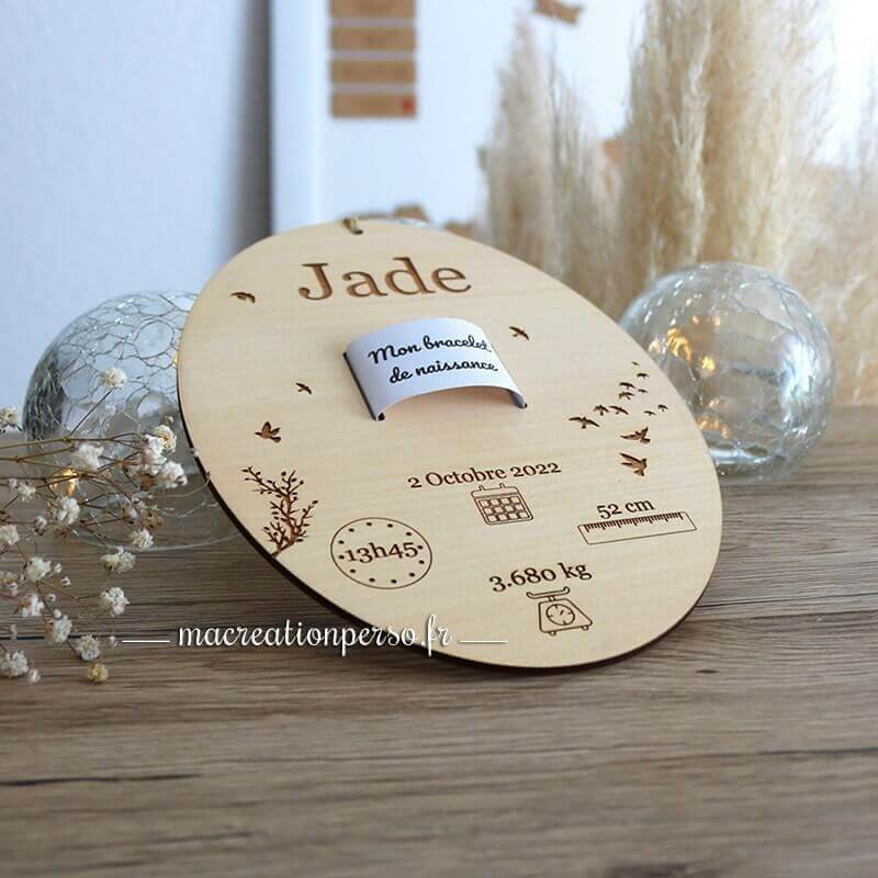 Support bracelet de naissance bébé personnalisé souvenir