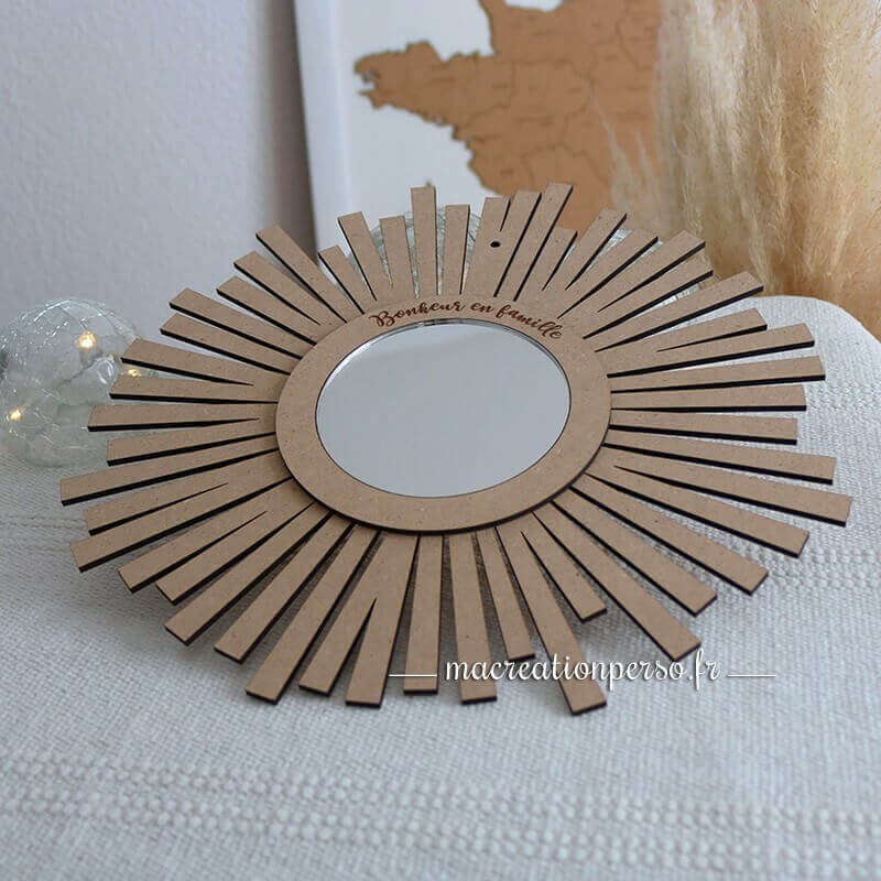 Miroir design en bois personnalisé Made In France