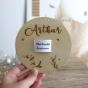 Plaque en bois personnalisé Prénom Arthur pour bracelet de naissance