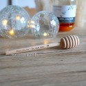 Cuillère à miel en bois personnalisée avec texte et pictogramme