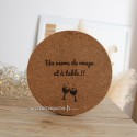 Dessous de plat en liège personnalisé avec pictogramme verres de vin