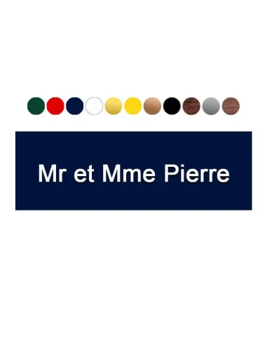 Plaque de boite aux lettres - 6 x 2 cm - macreationperso bleu marine