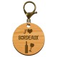 Porte-clé j'adore BORDEAUX personnalisé - macreationperso mousqueton bronze
