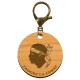 Porte-clé "J'adore la CORSE" en bois à personnaliser avec un mousqueton de couleur vieil or