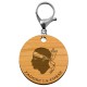 Porte-clé "J'adore la CORSE" en bois à personnaliser avec un mousqueton de couleur argent