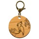 Porte-clé Perroquet artisanal en bois à personnaliser avec mousqueton de couleur vieil or