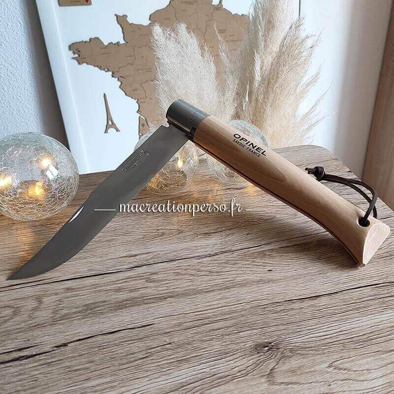 Couteau opinel N 13 en bois brut ouvert