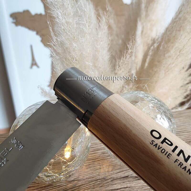 Détail sécurité virobloc du couteau opinel numéro 13