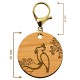 Dimensions du porte-clé en bois perroquet 45 mm avec mousqueton de couleur doré