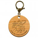 Porte-clé Cité de Carcassonne en bois à personnaliser - macreationperso mousqueton bronze