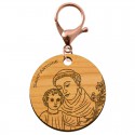 Porte clé Saint Padou objet perdu en bois personnalisable mousqueton rose