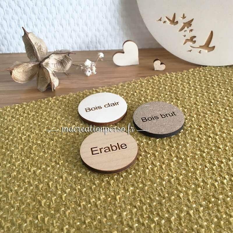 3 matières, bois d'érable, bois clair ou bois foncé