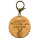 Porte-clés gravé Je suis un motard qui déchiiire en bois 45 mm avec mousqueton de couleur bronze