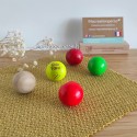 5 buts personnalisés pour jeu de pétanque couleurs brut, jaune fluo, rouge foncé, rouge et vert