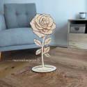 Rose éternelle personnalisé en bois avec Prénoms Stéphanie, Nicolas, Louanne, Nathan et Ethan