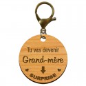 Porte-clé Mamie "Tu vas devenir Grand-Mère" à personnaliser mousqueton bronze