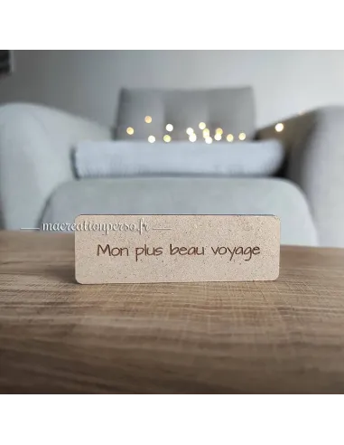 Plaque gravée "Mon plus beau voyage"