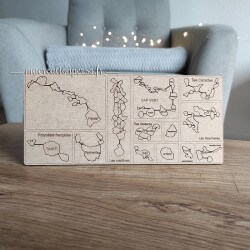 Pack d'îles pour notre carte du monde géante en bois brut