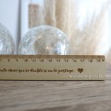 Règle 20 cm gravée en bois à personnaliser avec texte et pictogramme