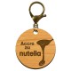 Porte-clé nutella personnalisé en bois "Accro au nutella" mousqueton bronze