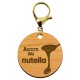 Porte-clé nutella personnalisé en bois "Accro au nutella" mousqueton or