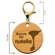 Dimensions porte-clé nutella à personnaliser en bois "Accro au nutella"