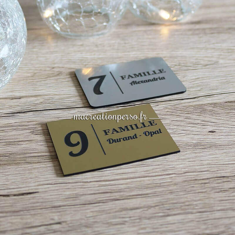 2 plaques pour boite aux lettres argenté et doré