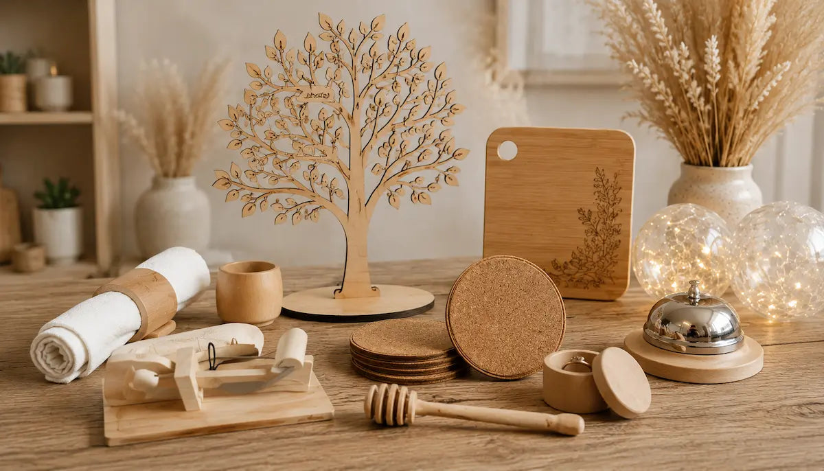 Décoration personnalisée en bois pour la maison : arbre de vie, carte murale et art de la table