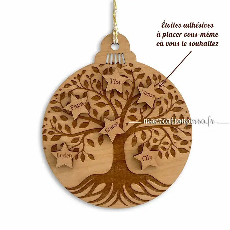 Arbre de vie suspension bois personnalisable avec prénom