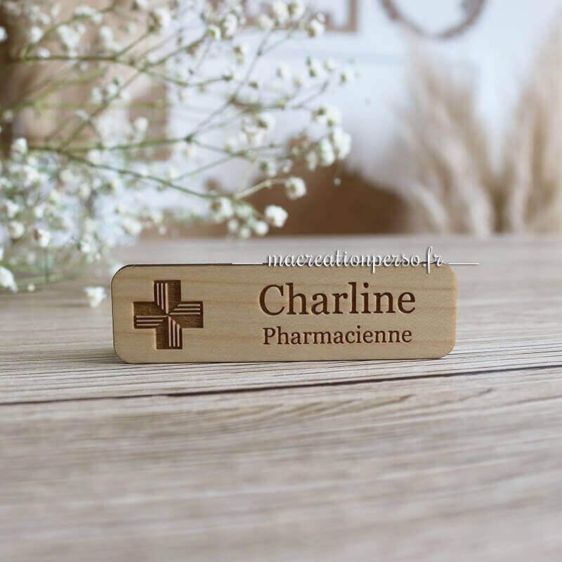 Badge Docteur en pharmacie gravé