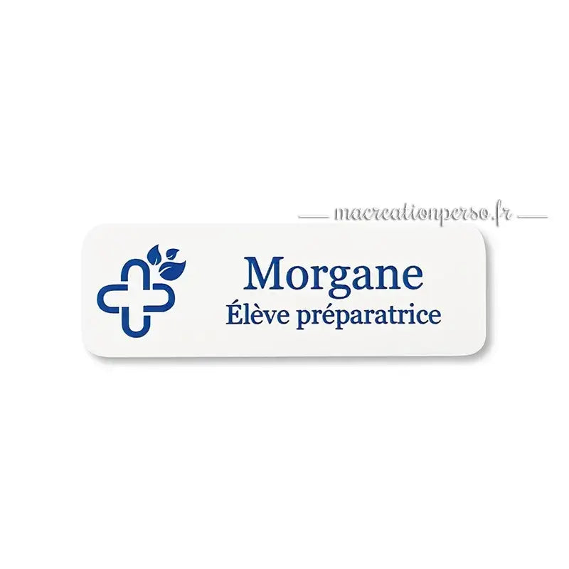 Badge préparatrice en pharmacie personnalisé avec prénom