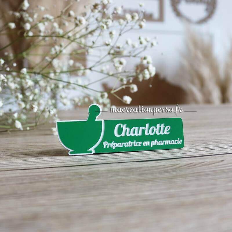 Badge Préparatrice en pharmacie