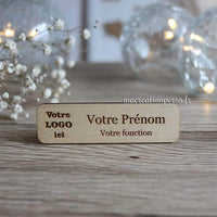 Badges avec exemple de texte gravé